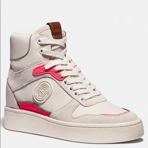 Pink and white wedges Sneakers by coach 💖 NWT